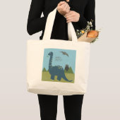 Dino-mite Dinosaur Grote Tote Bag (Voorkant (product))
