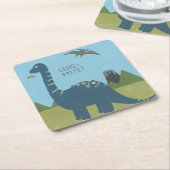 Dino-mite Dinosaur Kartonnen Onderzetters (Schuin)