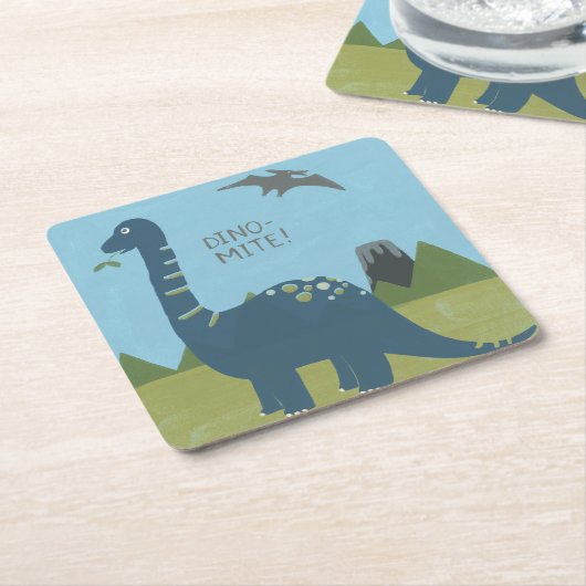 Dino-mite Dinosaur Kartonnen Onderzetters (Schuin)