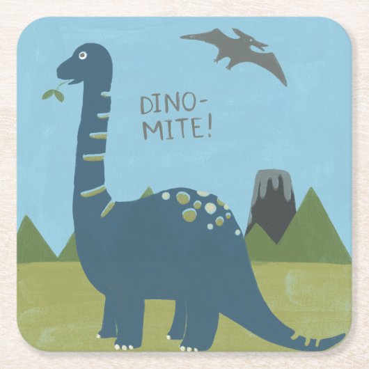Dino-mite Dinosaur Kartonnen Onderzetters (Voorkant)