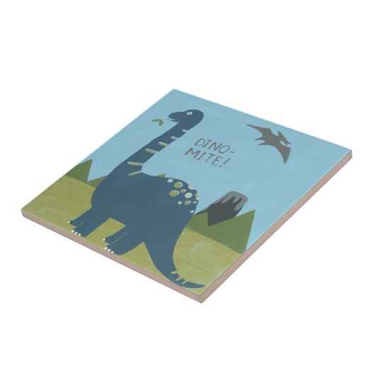 Dino-mite Dinosaur Tegeltje (Zijkant)