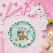 Dino-Mite Dinosaur verjaardagsfeest Papieren Bordje (Feest)