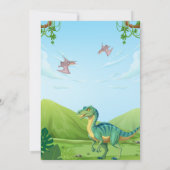 Dino-Mite Dinosaur Verjaardagsfeestje Kaart (Achterkant)