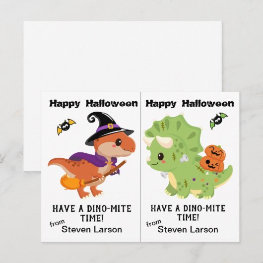 Dino-Mite Dinosaurs School Party Halloween Kaart (Voorkant / Achterkant)
