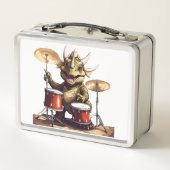 Dino-mite Drummer Metalen Lunchbox (Achterkant)