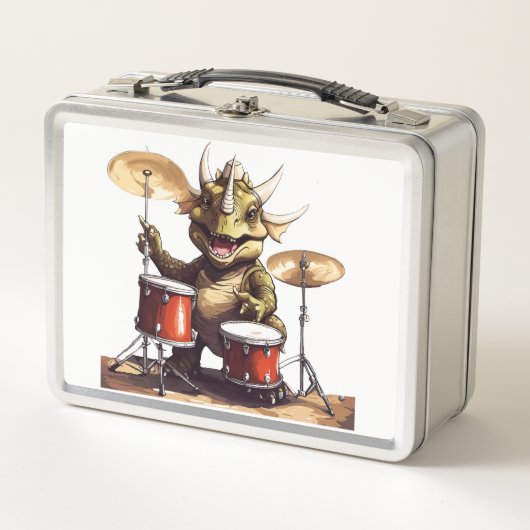 Dino-mite Drummer Metalen Lunchbox (Voorkant)