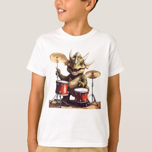 Dino-mite Drummer Unisex Kind T-shirt (Voorkant)