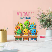 Dino-Mite eerste klassers! – Een Jurassic Welcome  Acryl Bord (Huwelijk)