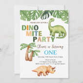 Dino-mite feest 1e verjaardag kaart (Voorkant)