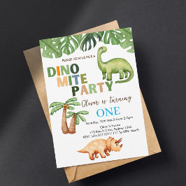 Dino-mite feest 1e verjaardag kaart