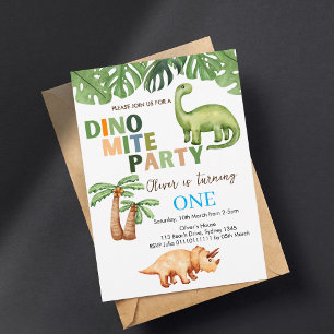 Dino-mite feest 1e verjaardag kaart