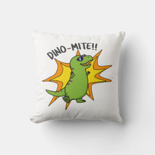 Dino-mite Funny TRex Dinosaur Pun Kussen