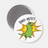 Dino-mite Funny TRex Dinosaur Pun Magneet (Voorkant / Achterkant)
