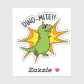 Dino-mite Funny TRex Dinosaur Pun Sticker (Vel)