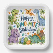 Dino-Mite Gefeliciteerd Papieren Bordje (Voorkant)