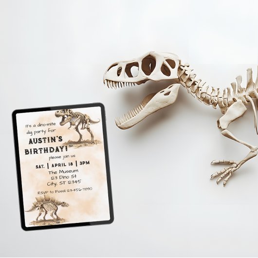 Dino-Mite Graaf Verjaardagsfeestje Kaart