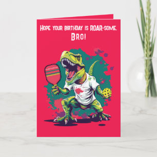 Dino-mite grappige pickleball Verjaardag Feestdagen Kaart