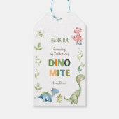 Dino-mite groene verjaardag cadeaulabel (Voorkant)