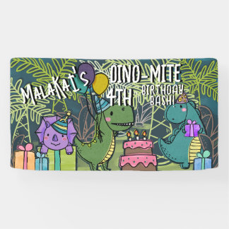 Dino-Mite Kind Verjaardagsfeest Dinosaur Banner