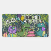 Dino-Mite Kind Verjaardagsfeest Dinosaur Banner (Horizontaal)