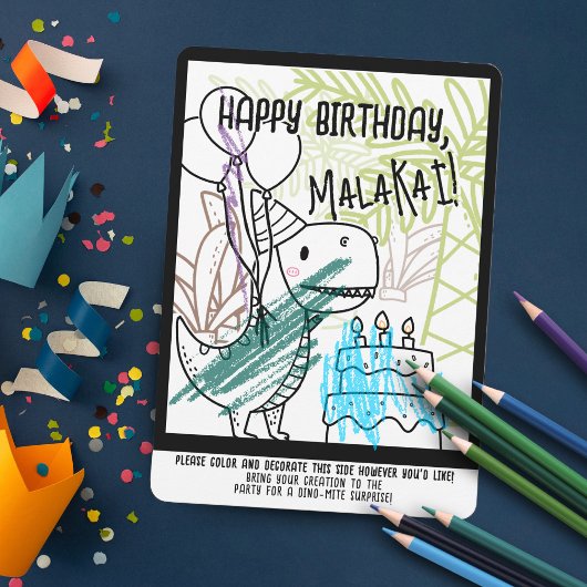 Dino-Mite Kind Verjaardagsfeest Dinosaur Uitnodige Kaart