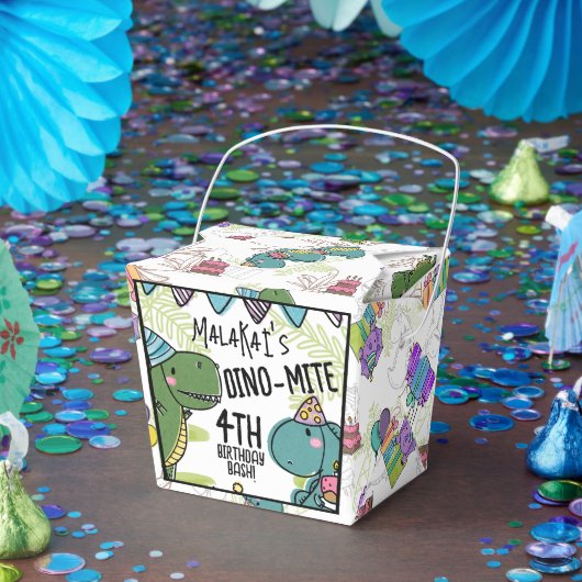 Dino-Mite Kind verjaardagsfeest dinosaurus Bedankdoosjes (Feest)