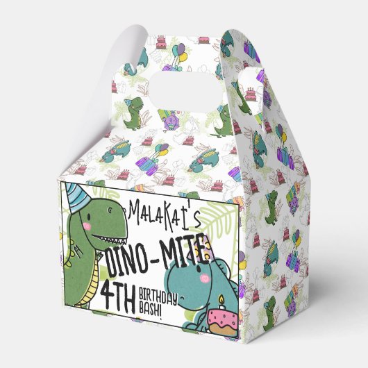 Dino-Mite Kind verjaardagsfeest dinosaurus Bedankdoosjes (Voorkant Zijde)