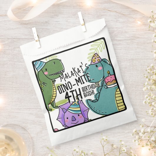 Dino-Mite Kind verjaardagsfeest dinosaurus Bedankzakje (Geknipt)