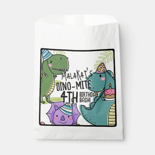 Dino-Mite Kind verjaardagsfeest dinosaurus Bedankzakje (Voorkant)