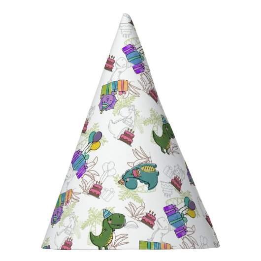 Dino-Mite Kind verjaardagsfeest dinosaurus Feesthoedjes (Rechts)