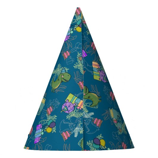 Dino-Mite Kind verjaardagsfeest dinosaurus Feesthoedjes (Achterkant)