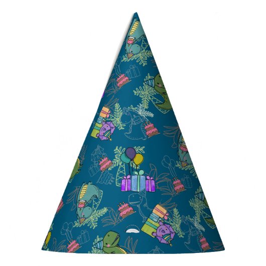 Dino-Mite Kind verjaardagsfeest dinosaurus Feesthoedjes (Links)