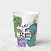Dino-Mite Kind verjaardagsfeest dinosaurus Papieren Bekers (Achterkant)