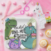 Dino-Mite Kind verjaardagsfeest dinosaurus Papieren Bordje (Feest)