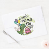Dino-Mite Kind verjaardagsfeest dinosaurus Ronde Sticker (Envelop)