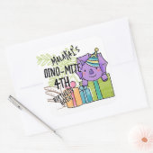 Dino-Mite Kind verjaardagsfeest dinosaurus Vierkante Sticker (Envelop)