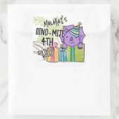 Dino-Mite Kind verjaardagsfeest dinosaurus Vierkante Sticker (Tas)