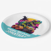 Dino-Mite MONSTER TRUCK Verjaardagsfeest Papieren Bordje (Gekanteld)