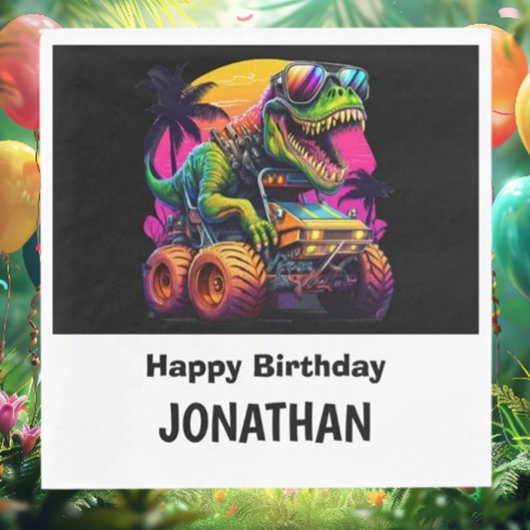 Dino-Mite Monster Truck Verjaardagsfeest Servet