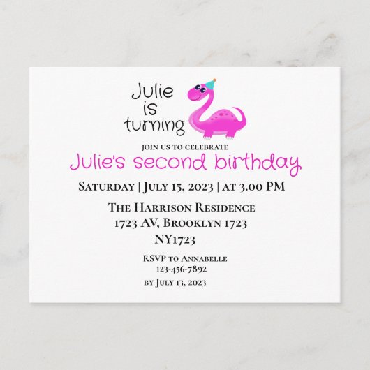 Dino-mite op verjaardagsuitnodiging briefkaart (Voorkant)