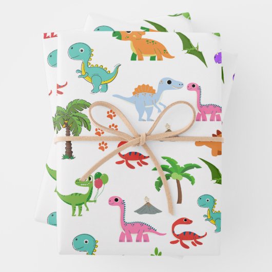 "Dino-mite Party: Jurassic Joy Unleashed! Inpakpapier Vel (In situ)
