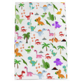 "Dino-mite Party: Jurassic Joy Unleashed! Medium Cadeauzakje (Achterkant)