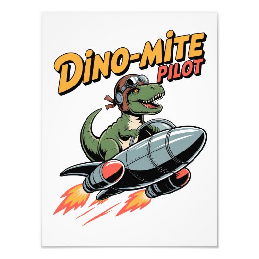 Dino-mite Pilot Foto Afdruk (Voorkant)