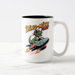 Dino-mite Pilot Tweekleurige Koffiemok
