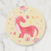 Dino-mite roze dino verjaardag dank u bedankjes labels (Achterkant)