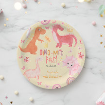 Dino-mite roze dino verjaardag partij