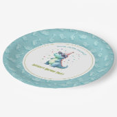 Dino-Mite "Stomp, Chomp & Party" Dinosaurus Verjaa Papieren Bordje (Gekanteld)