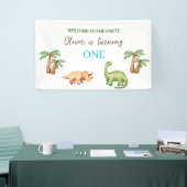 Dino-mite t-rex verjaardagsfeest spandoek (Beurs)