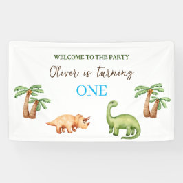 Dino-mite t-rex verjaardagsfeest spandoek