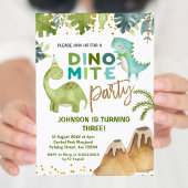 Dino-mite t-rex verjaardagsfeestje uitnodiging